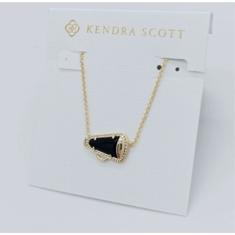 Kendra Scott NEW necklace - Cheer Megaphone in Black Agate - Picture 4 of 6
